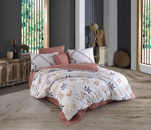 Hobby Çift Kişilik Ranforce Nevresim Takımı Belen Kahve - Resim 4