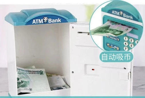 Parmak İzi Görünümlü Elektronik Şifreli Otomatik Kağıt Para Alan ATM Kumbara - Resim 2