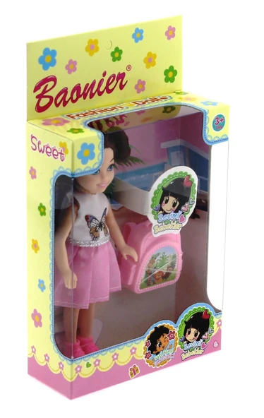 Baonier Beyaz Kelebek Elbiseli Bebeğim Seyahatte - Resim 2