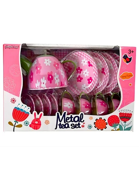 Şimşek Toys Metal Çay Seti Pembe Çiçek Desen 620 C6 ürün görseli