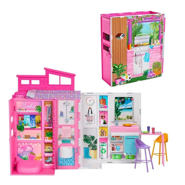 HRJ76 Barbienin Yeni Portatif Evi 2024 - Resim 3