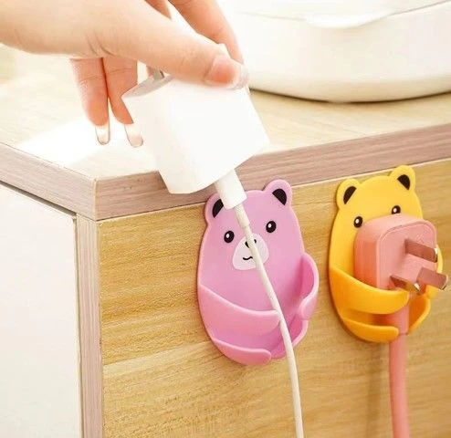 Ayıcık Desenli Çok Amaçlı 4 lü Fiş Tutucu - Resim 3