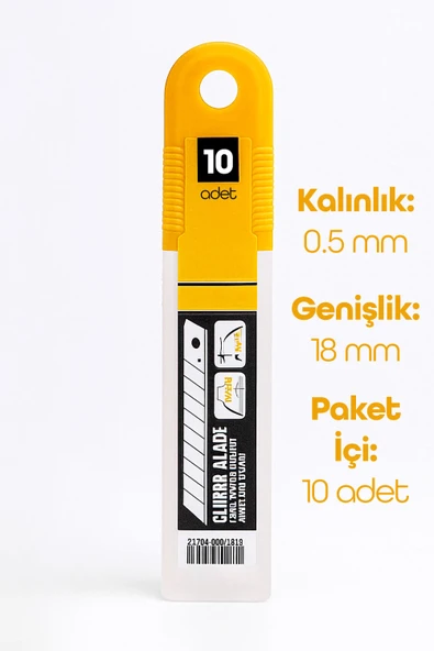 Profesyonel 18mm Metal Maket Bıçağı + 10 Adet Yedek Bıçak Seti Geniş Ağız - Resim 7