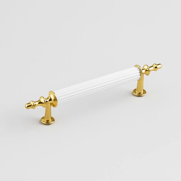 Metal Kulp Mobilya Çekmece Dolap Kapak Kulpu Dayanıklı Kulbu Kulpları 128 mm Gold Altın Beyaz - Resim 5