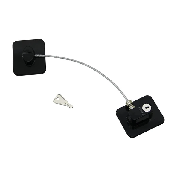 SİYAH PLAKA   HALATLI  EMNİYET KİLİT  5X6CM YAPIŞKANLI MONTAJ=2PCS PLAKA   HALAT=18.8CM (5365) ürün görseli