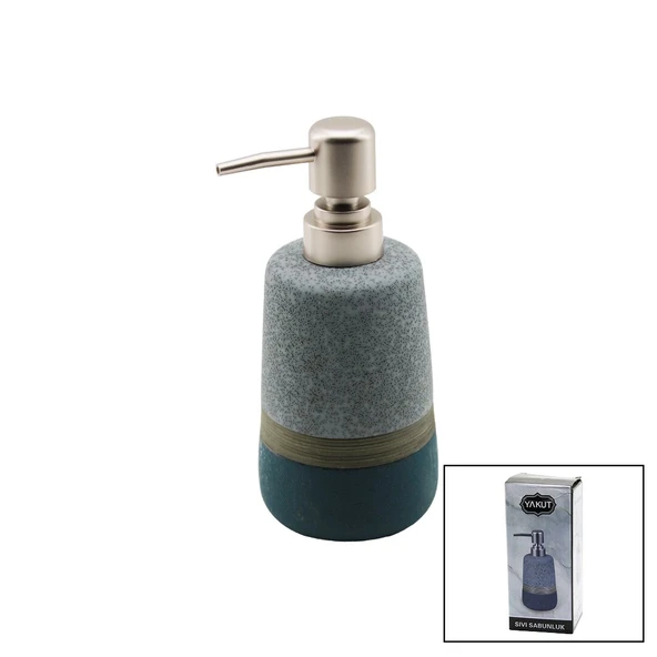 OKYANUS MAVİ - GRİ - KAHVE - MAT DESEN SERAMİK SIVI SABUNLUK (5365) ürün görseli 1