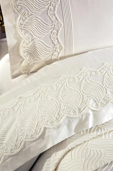 Çeyiz Diyarı Anka 10 Parça Battaniyeli Çeyiz Seti Krem - Resim 6