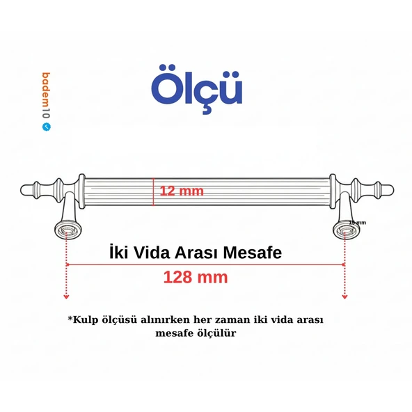 Metal Kulp Mobilya Çekmece Dolap Kapak Kulpu Dayanıklı Kulbu Kulpları 128 mm Gold Altın Beyaz - Resim 4
