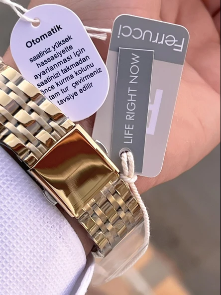 Ferrucci Otomatik Ve Kurmalı Güneş Ve Mehtap Kadranlı Çelik Kordonlu Erkek Kol Saati BFC.03606.3 - Resim 6