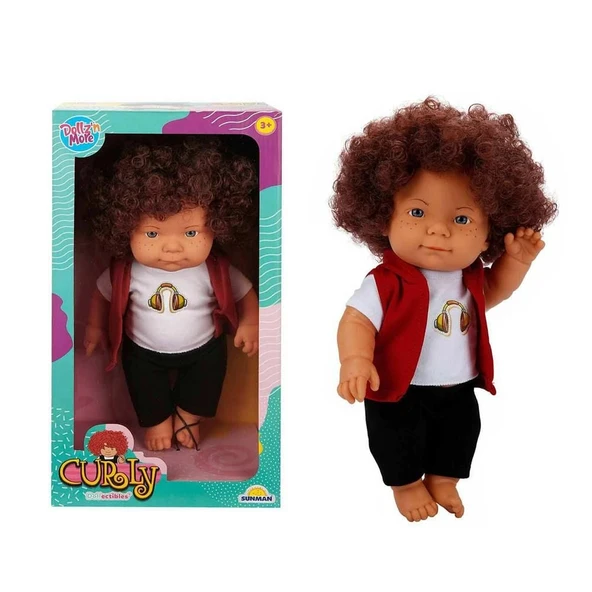 Curly Bebek Tulumlu Elbiseli Et Bebek 35 cm ürün görseli