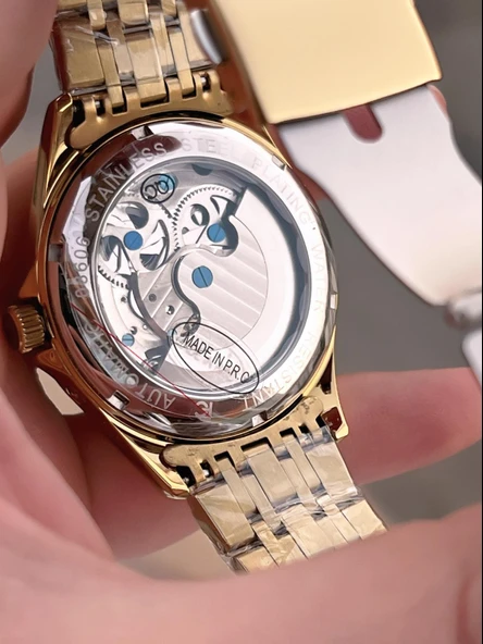 Ferrucci Otomatik Ve Kurmalı Güneş Ve Mehtap Kadranlı Çelik Kordonlu Erkek Kol Saati BFC.03606.3 - Resim 5