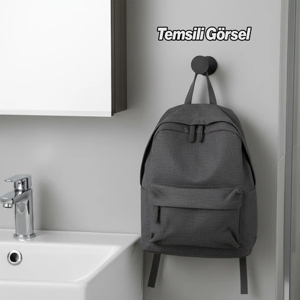 Falko Askı Mat Siyah Metal Askılık Banyo Mutfak Salon Askısı Şık Tasarım Dayanıklı Kullanım - Resim 5