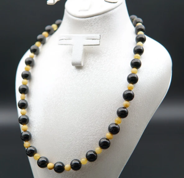 Oltu Taşı ve Kehribar Kadın Kolye sk000137 - Resim 3