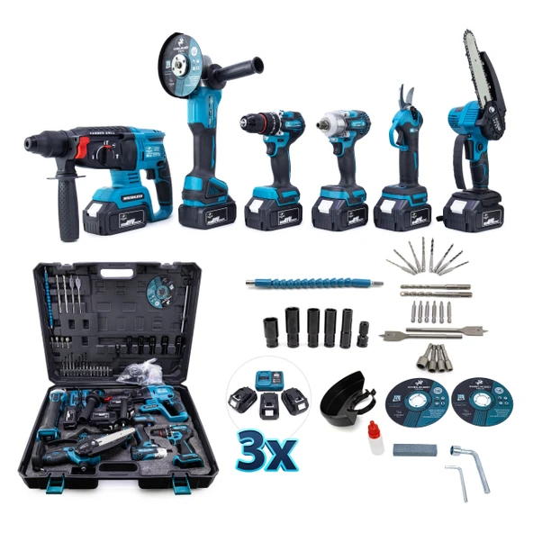 CHELIKBEI ALTILI SET (Budama testeresi +Bağ makası + 13mm Ç.MANDREN+S.SIKMA+Ş.SPRAL+Ş.HİLTİ) - Resim 2