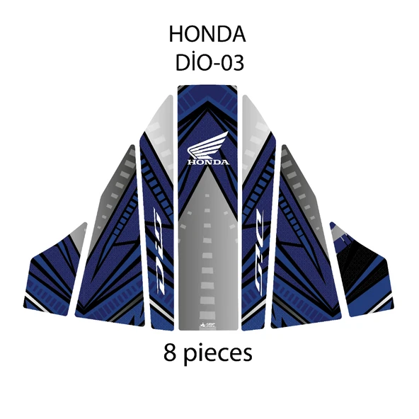 Honda Dio ile Uyumlu Renkli Tank Pad GC22-3 - Resim 2