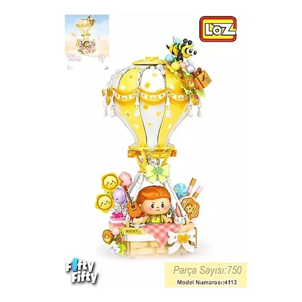 LZ-4113 LOZ SARI HAVA BALONU 750 PARÇA BLOCK OYUNCAK - Resim 2