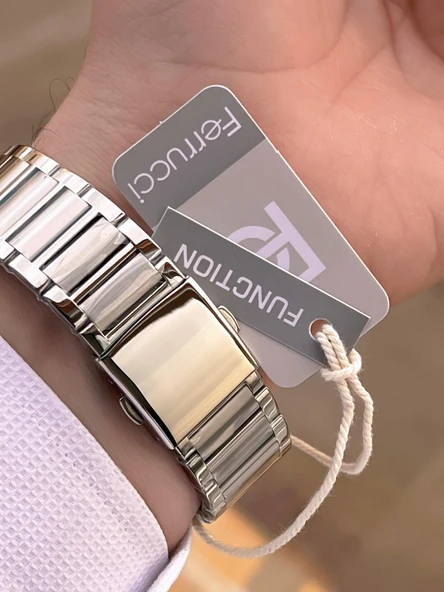 Ferrucci 2 Yıl Garantili Çelik Kordon İç Kadran Özellikleri Aktif 3 Atm Erkek Kol Saati EF.03517.4 - Resim 5