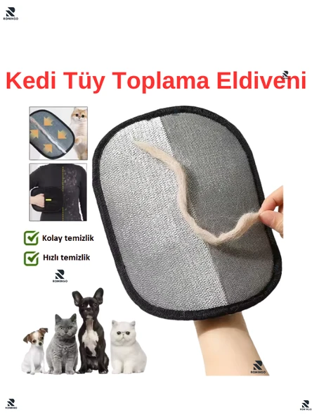 Kedi Tüy Toplama Eldiveni Köpek Tüy Toplama Eldiveni Tüy Toplama Eldiveni Kedi Tüyü ürün görseli
