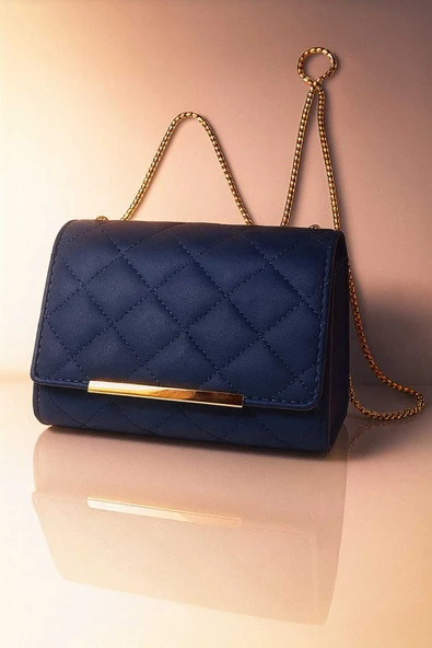 Gold Detaylı Uzun Askılı kadın Baget Çanta ürün görseli