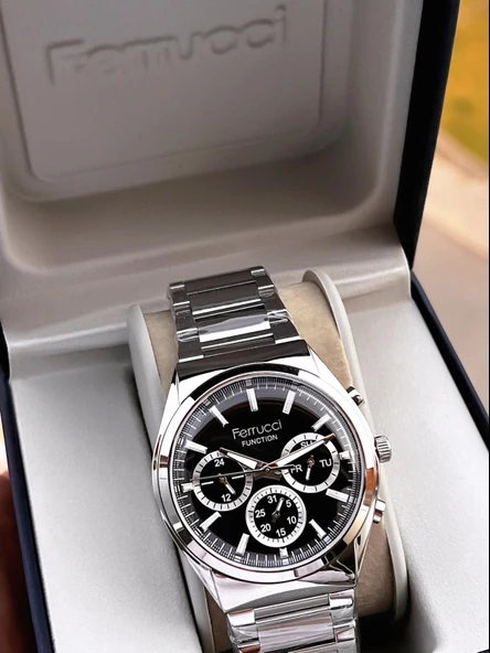 Ferrucci 2 Yıl Garantili Çelik Kordon İç Kadran Özellikleri Aktif 3 Atm Erkek Kol Saati EF.03517.1 - Resim 6