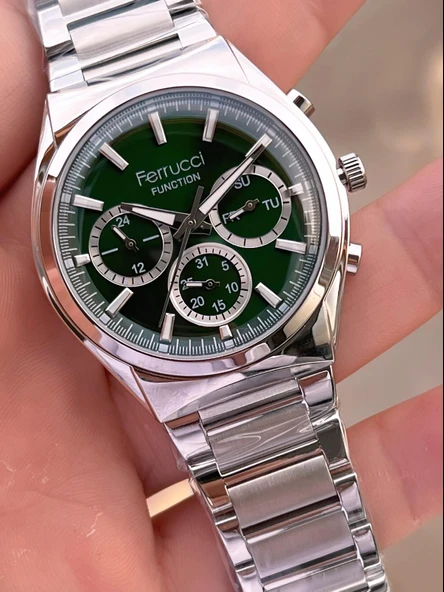 Ferrucci 2 Yıl Garantili Çelik Kordon İç Kadran Özellikleri Aktif 3 Atm Erkek Kol Saati EF.03517.4 - Resim 4