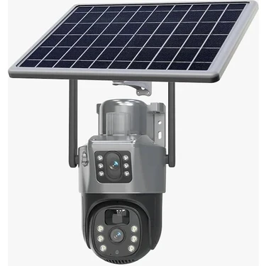 BLİC BLM-63 SİYAH  4G 7.5W SOLAR IP KAMERA ÇİFT LENS - Resim 2