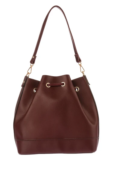 Bordo Kadın Büzgülü Çanta - Resim 2