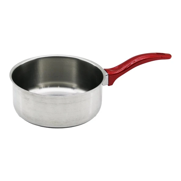 14CM   KIRMIZI PLASTİK KULP   ÇELİK  SOS TAVA (5365) ürün görseli