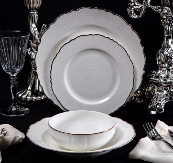 Massimo Victoria Relief Gold 24 Parça Yemek Takımı ürün görseli 1