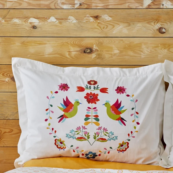 KARACA HOME PARLİN ÇİFT KİŞİLİK NEVRESİM TAKIMI FUŞYA - Resim 4