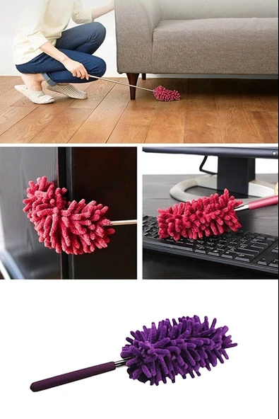 2 li Set Mikrofiber Teleskobik Toz Alma -Antistatik Toz Püskülü Duster (5365) - Resim 4