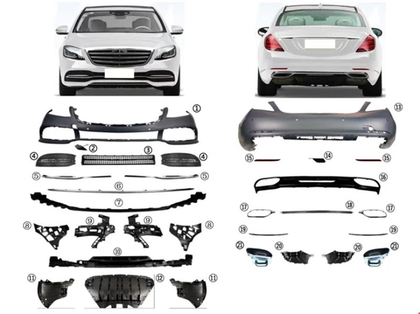 Mercedes Body Kit Standart Tip On>arka Dolu W222 18> - Vortex V2206432 ürün görseli