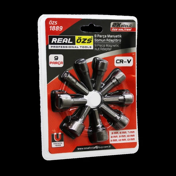 9  PARÇA   - 5-13 MM MANYETİK SOMUN SÖKME - ÇATI ADAPTÖRÜ (5365) ürün görseli 1