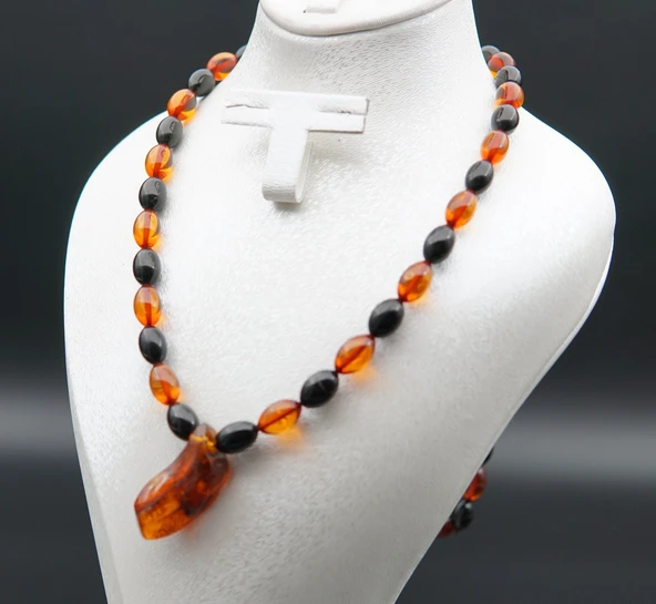 Oltu Taşı ve Kehribar Kolye sk000139 - Resim 3