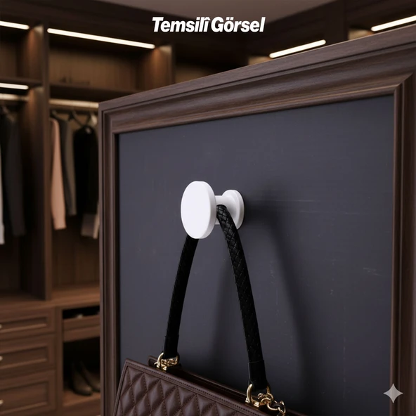 Alex Beyaz Askı Portmanto Vestiyer Banyo Mutfak Askısı Askılık Duvar Vidalı Çanta Elbise Asma - Resim 6