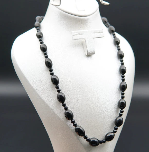 Oltu Taşı ve Akik Taşı Kadın Kolye sk000138 ürün görseli 1