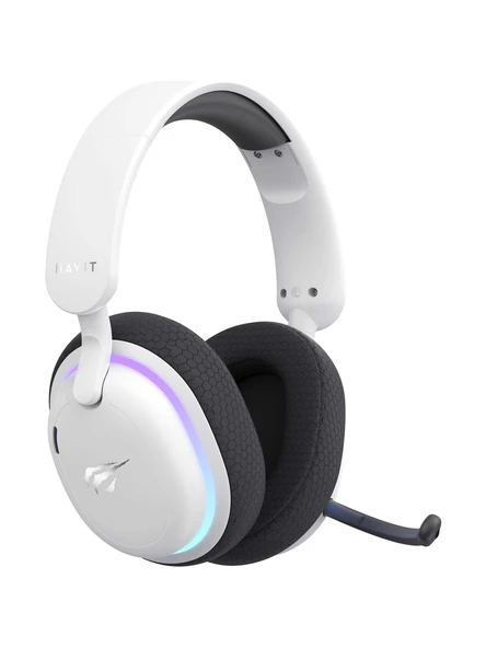 Havit Gamenote Fuxi-H7 RGB USB Kablolu/Kablosuz Kulak Üstü Oyuncu Kulaklığı - Resim 5
