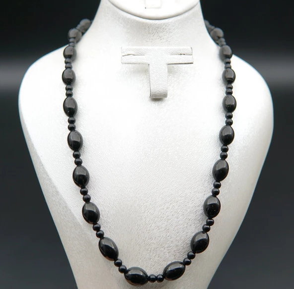 Oltu Taşı ve Akik Taşı Kadın Kolye sk000138 - Resim 2