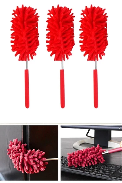 2 li Set Mikrofiber Teleskobik Toz Alma -Antistatik Toz Püskülü Duster (5365) - Resim 2