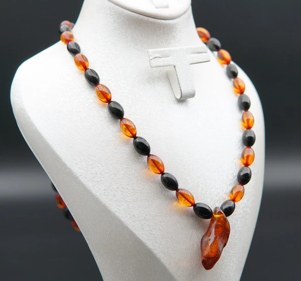 Oltu Taşı ve Kehribar Kolye sk000139 - Resim 2