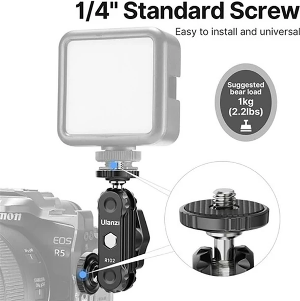 Ulanzi R102 Ball Head Magic Arm Hareketli Kol - Resim 5