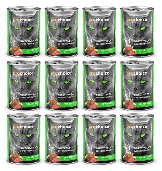 Pro Choice Kedi Konservesi Ezme Biftekli 400 Gr. X 12 Adet ürün görseli