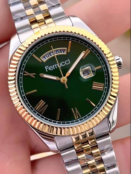 Ferrucci Nişan Ve Takım Elbiselere Özel Takvimli Kadran 2 Yıl Garantili Spor Erkek Kol Saati J3623.2 - Resim 4