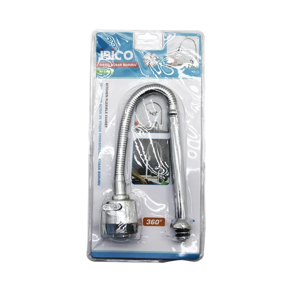 METAL  KUBAR - BATARYA BORUSU  KROM TOPAÇ BAŞLIK= KADEMELİ   360 DERECE YAYLI   ANTİ TWİST  VAKUMLU AMBALAJ (5365) - Resim 2