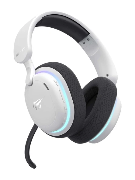 Havit Gamenote Fuxi-H7 RGB USB Kablolu/Kablosuz Kulak Üstü Oyuncu Kulaklığı - Resim 4