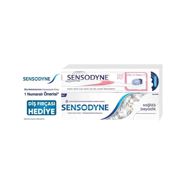 Sensodyne Sağlıklı Beyazlık Diş Macunu 75 ml + Diş Eti Bakımı Diş Fırçası ürün görseli