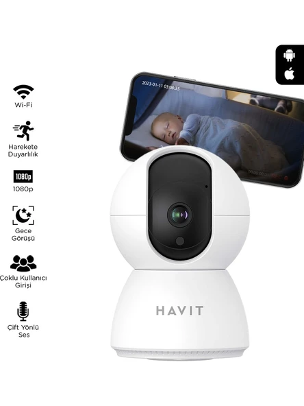 Havit IPC20 Smart 360 Full HD Gece Görüşlü IP Wi-Fi Güvenlik Kamerası ürün görseli