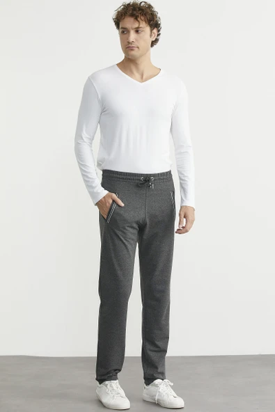 Boru Paça Rahat Kalıp Eşofman Altı - Antrasit ürün görseli 1