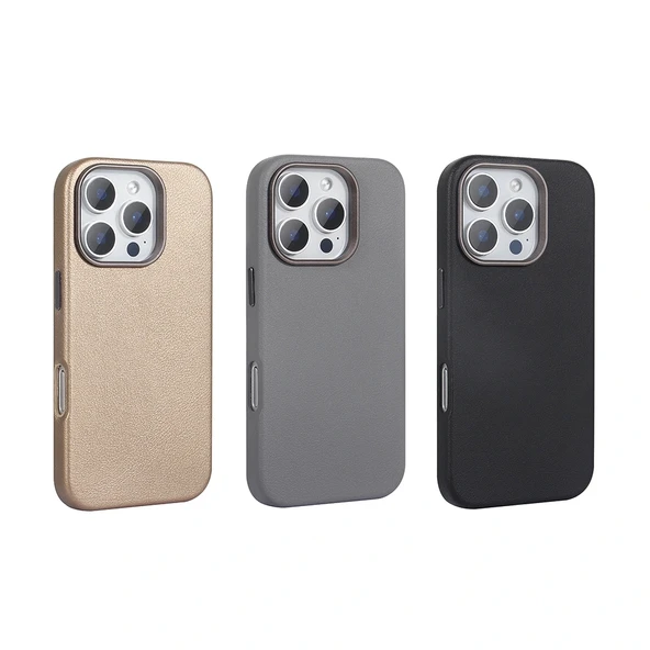 iPhone 16 Pro Max Kılıf M-safe Şarj Özellikli PU Deri Adora Kapak - Resim 9