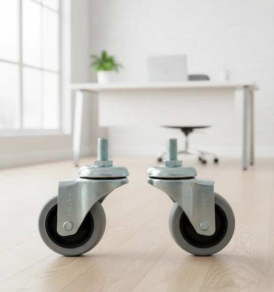 2 Adet Civatalı Metal 50mmx20mm Koltuk Sandalye Mobilya Tekeri - Resim 7